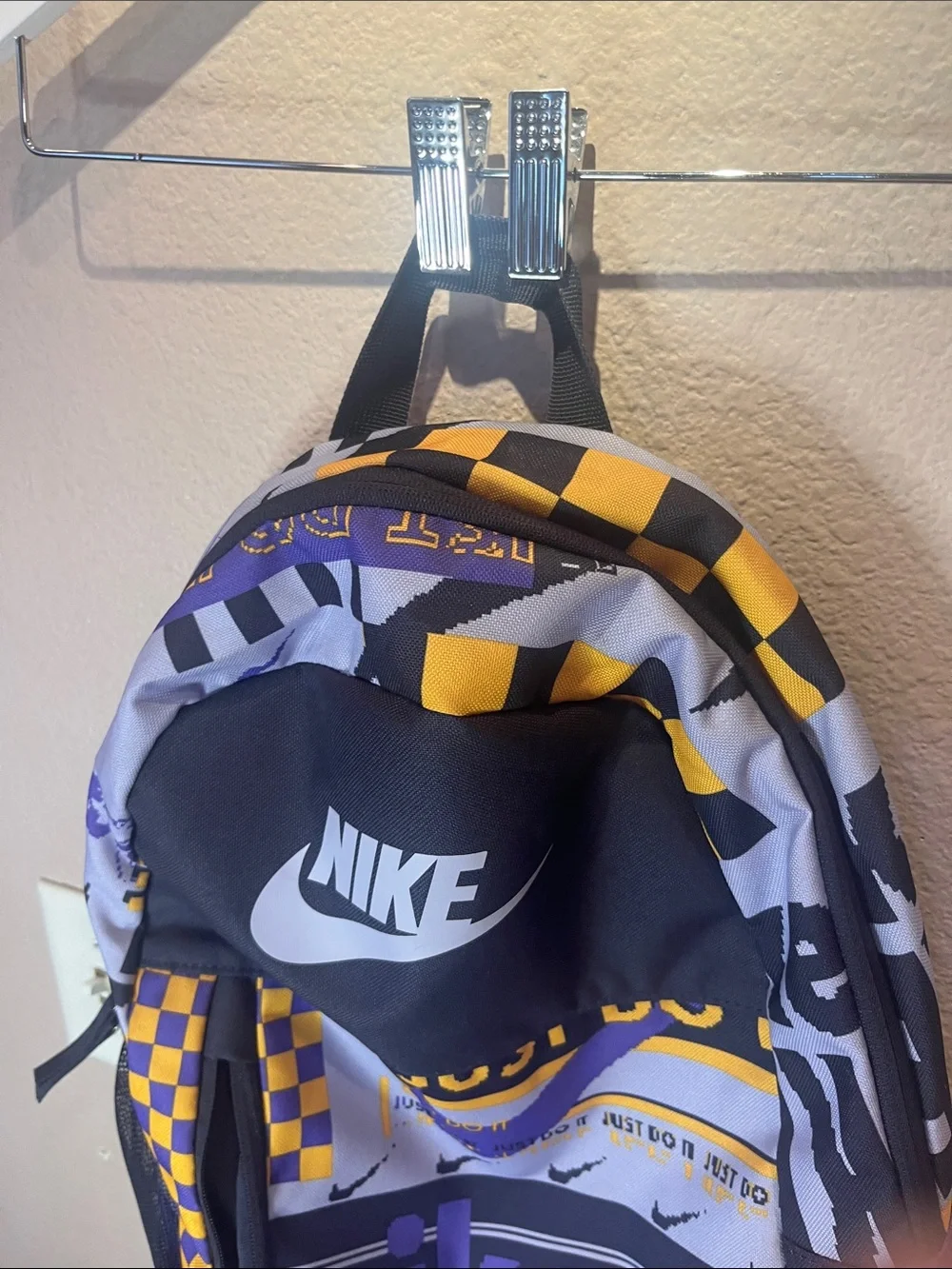 Nike Kid’s Backpack Purple Yellow Colorways Graphic Print - Picture 12 of 12